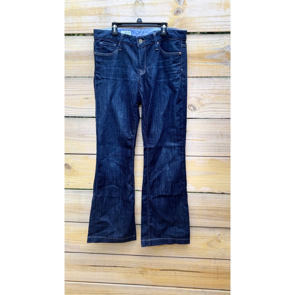 Gap Long & Lean Dark Wash Indigo Denim Flare Jeans Size 30/10r - Picture 2 of 5